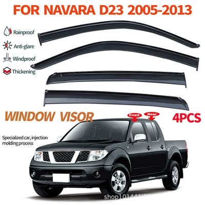 Suitable for Nissan Rain shield - navara-d40-05-2013-ps-injection-molded-thickened-30-window-rain-or-shine-shield-with-black-titanium-strip