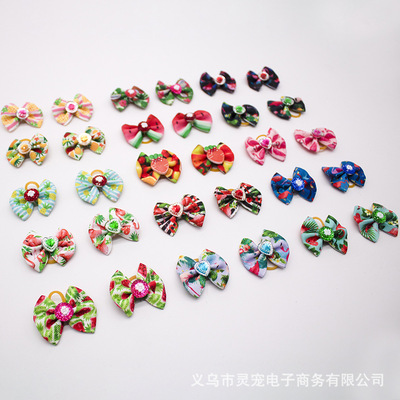 Pets Flower summer fruit Selling series Small dogs Dogs Flower Pets Jewelry bow Explosive money wholesale