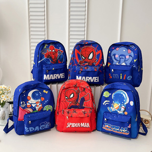 2025 Cross-Border New Kindergarten School Bag Cute Cartoon Print Spider-Man Backpack Lightweight Children's Backpack
