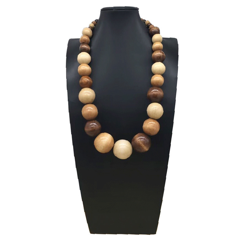 クロスボーダー爆金ボヘミアンカラー大円木珠多色ネックレスアマゾン爆金ネックレスnecklace|undefined