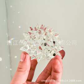厂家批发跨境专供办公室用刺猬摆件创意水晶家居装饰品水晶工艺品