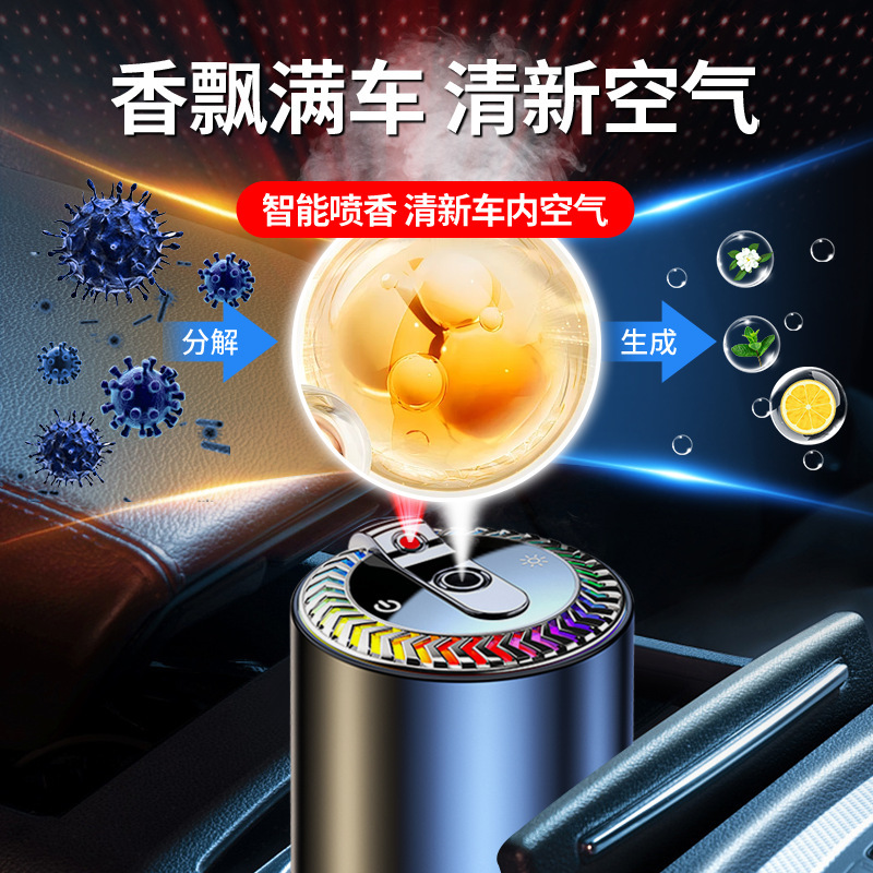 定制星空顶车载香薰汽车香水2025新款氛围灯除异味空气净化加湿器|undefined