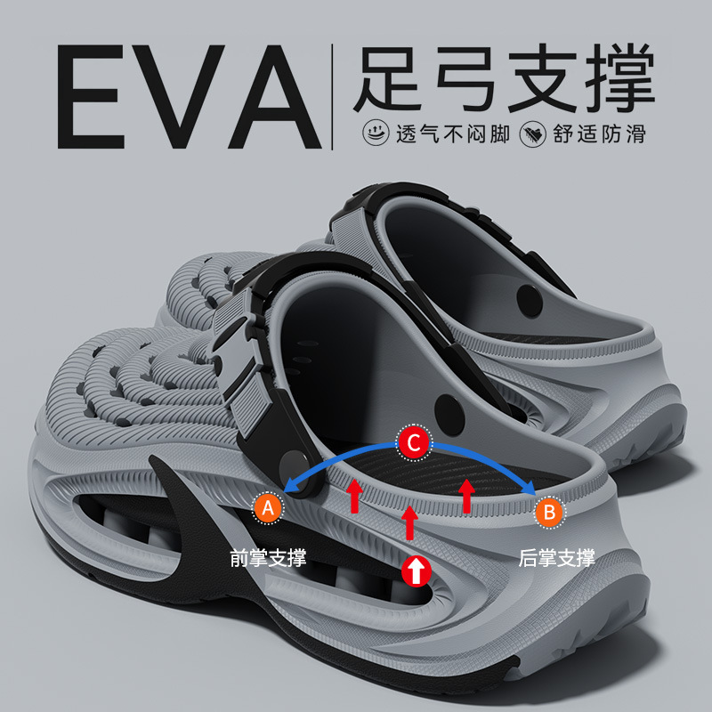 Men's thick-soled perforated sandals, summer 2026 new popular model, suitable for outdoor wear, wear-resistant, non-slip, odor-resistant, dual-use for driving and wading Men's thick-soled perforated sandals, summer 2026 new popular model, suitable for outdoor wear, wear-resistant, non-slip, odor-resistant, dual-use for driving and wading