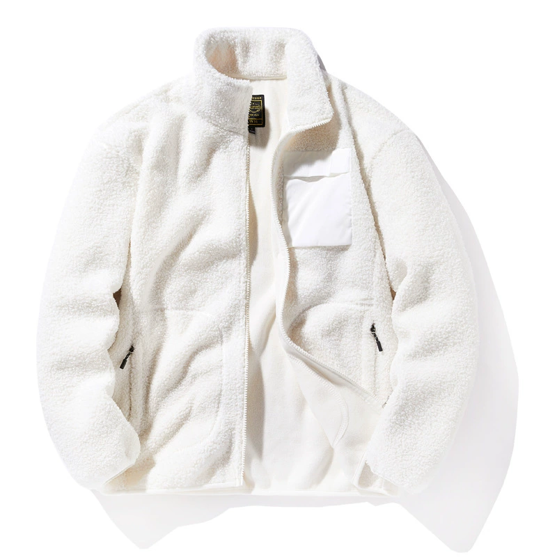 Stand -up collar grasping velvet jacket