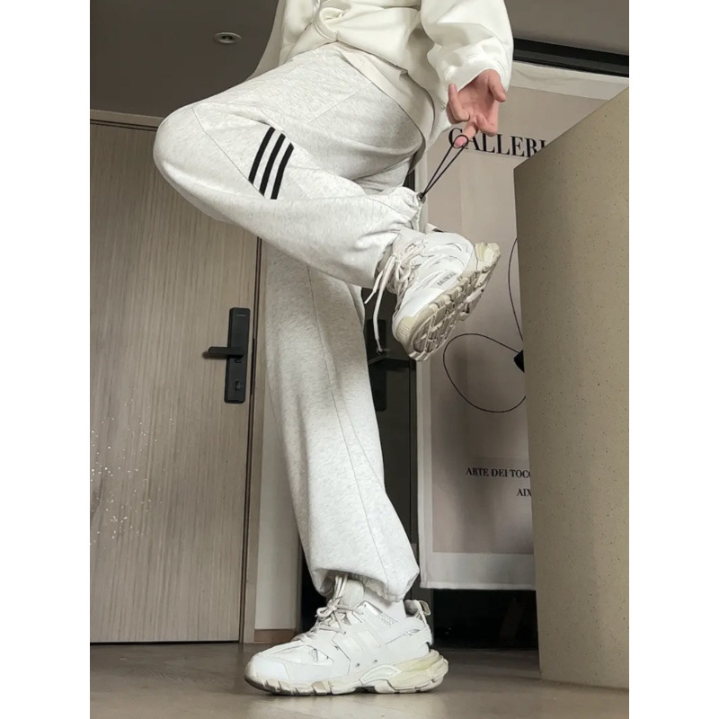 Spring and Autumn Loose Drawstring Elastic High Street Plus Size Straight Leg Pants Mini Casual Sports Pants Sweatpants Women's Cross-border Supply
