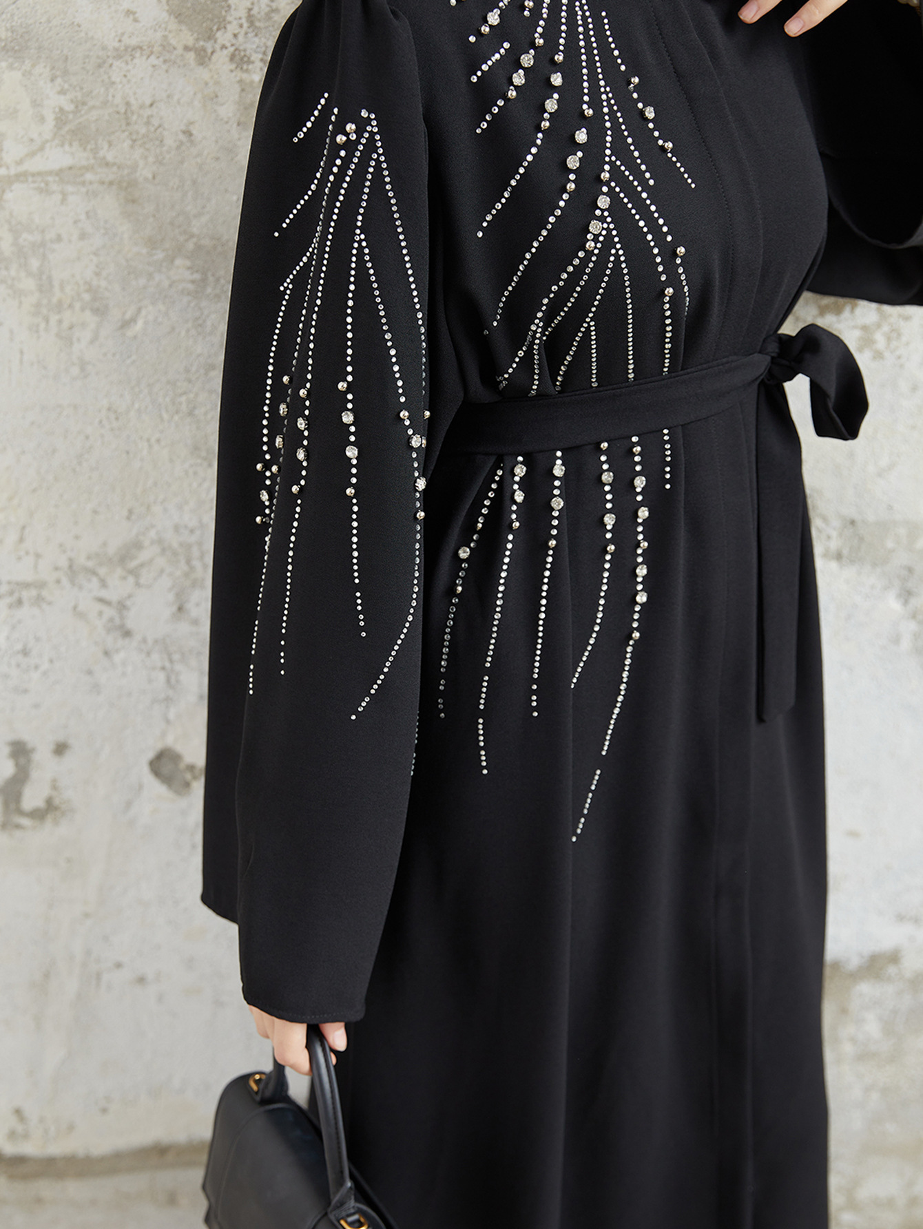 Quality Production Muslim Middle Eastern Women's Clothing Turkish Dubai Heavy Beaded And Rhinestone Long Robe_ecoleips.com