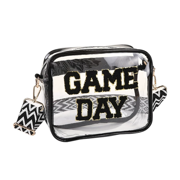 Black one-shoulder bag PVC