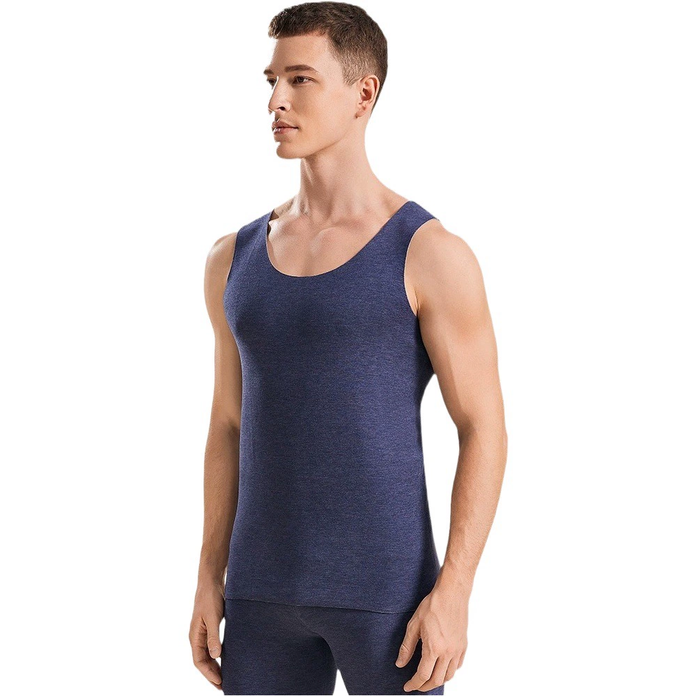 Осенне-зимний шерстяной Шелковый бархатный теплый жилет Мужская теплая одежда на флисовой подкладке Толстая бесшовная тонкая осенняя одежда оптом