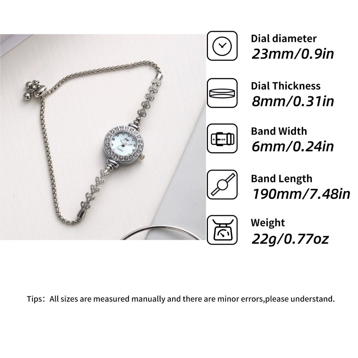 歌迪 Bracelet, accessory, quartz watch, diamond encrusted, light luxury style