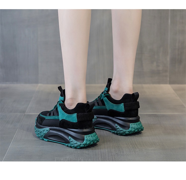 Fleece-lined Full-leather Dad For Women, 2026 Winter New Model, Thick-soled Sneakers, Casual, Fashionable, Versatile_vogvips.com