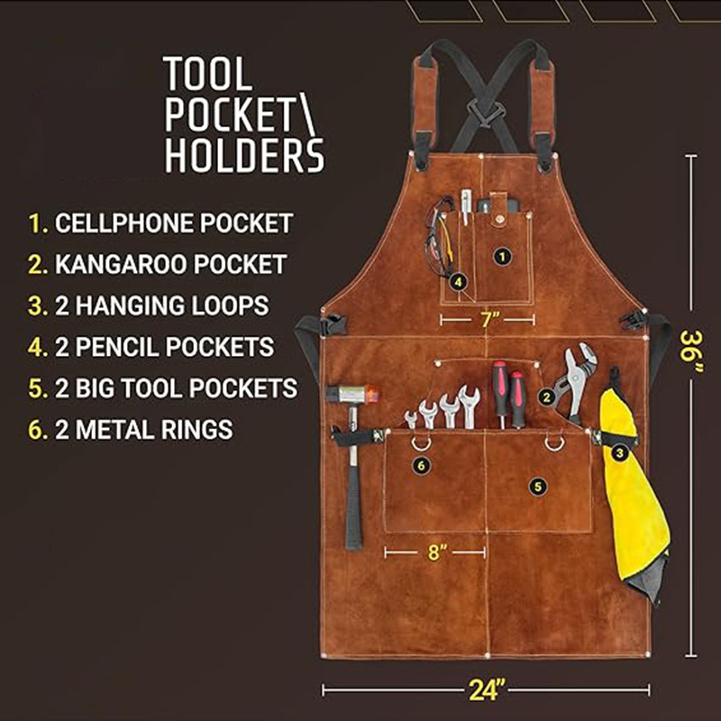 Transfronterizo Amazonas ignífugo delantal de doble ternero soldadura eléctrica carpintería ropa de trabajo barbacoa delantal mayorista