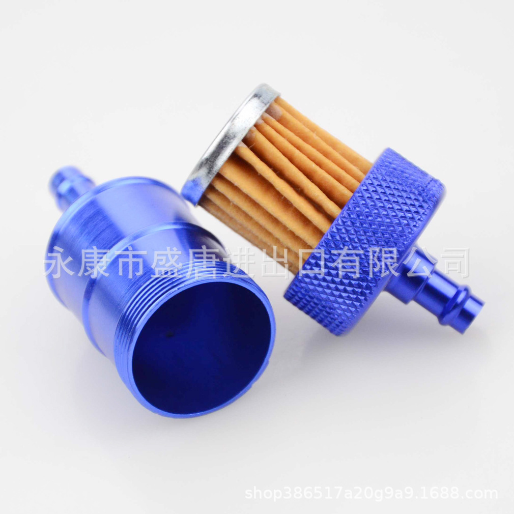 Aluminum fuel filter replacement for GOOFIT ATV motorcycle scooter Blue