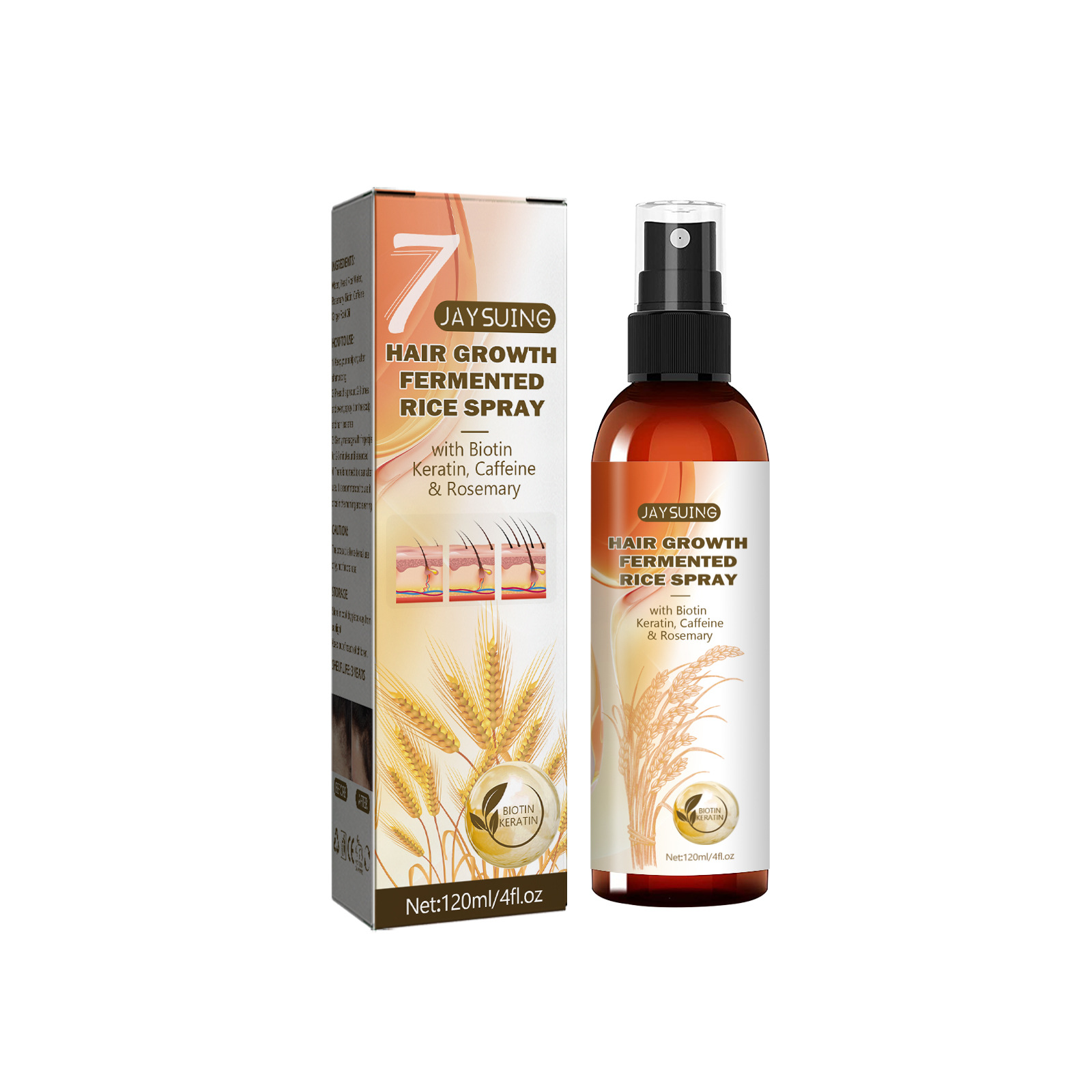 Spray Jayswing dichtes Keratin Repair nährt die Wurzel, beugt Haarausfall vor und feste fermentierte Reisessenz_voghion.com