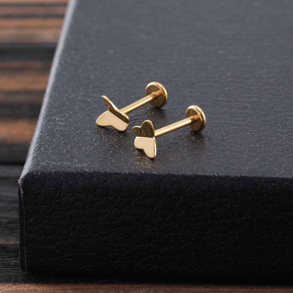 G23 Titanium Pin-Style Ear Bone Studs with Zircon - 1.0mm, Various Sizes, Ear Studs, Nose Studs, Lip Studs detail image 6