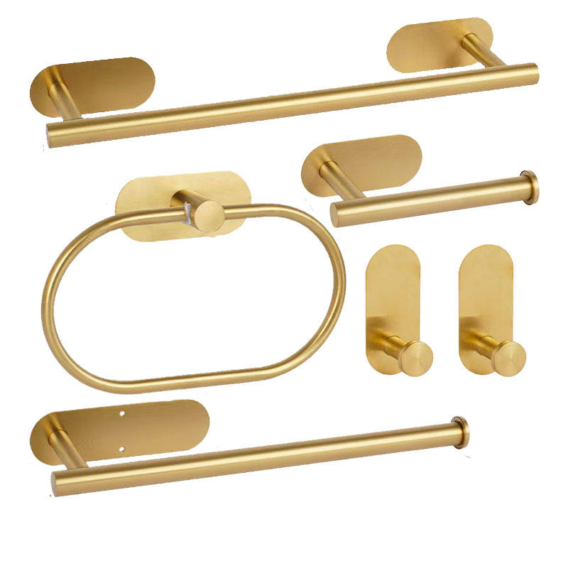Acero inoxidable transfronterizo toallas de toallas de baño sin perforación anillo de toallas de baño estante de almacenamiento accesorios de baño