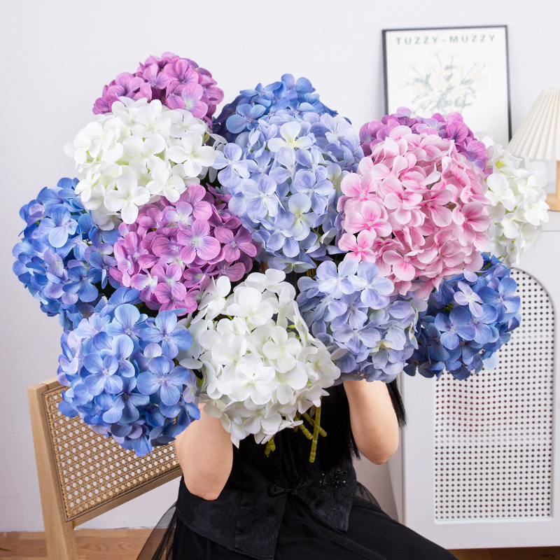 Elsa Hydrangea Artificial Flower High-End Realistic Fake Flower Mall Flower Arrangement Wedding Celebration Scene Decoration Flower