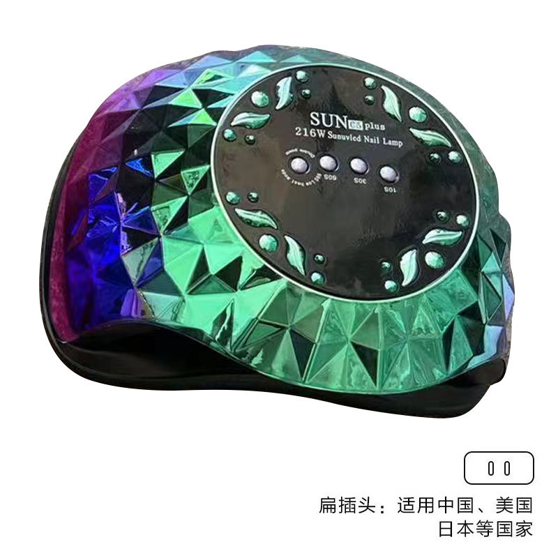 Lámpara de uñas de alta potencia Amazon de 216W, lámpara de fototerapia para uñas, secado rápido, lámpara de curado de gel para uñas de salón, lámpara de curado de esmalte de uñas, transfronteriza
