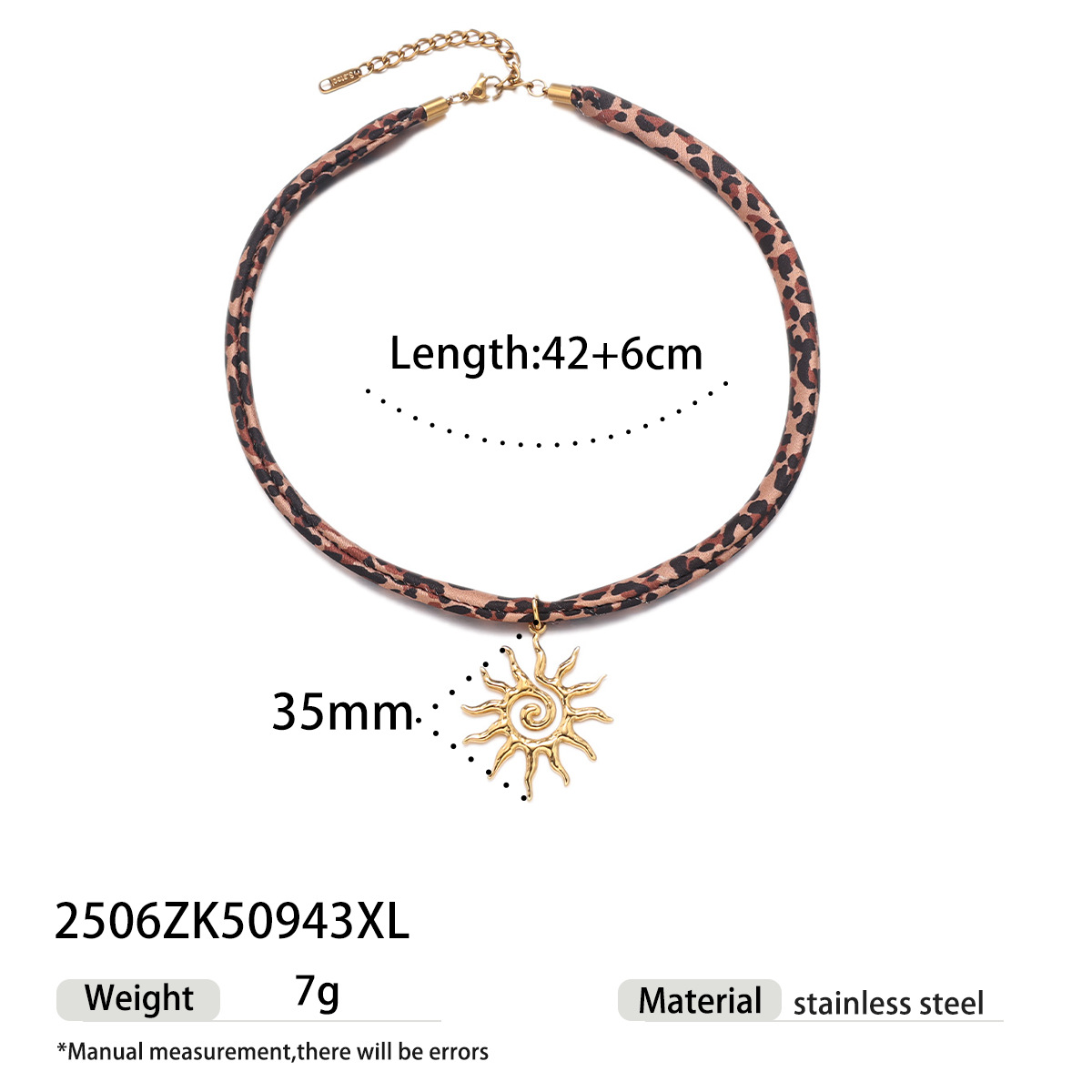 Tiana Europa y América collar de acero inoxidable dulce y fresco estilo de galía de galera variedad bufandas de seda de leopardo collar de acero de titanio joyería de venta caliente transfronteriza image 21