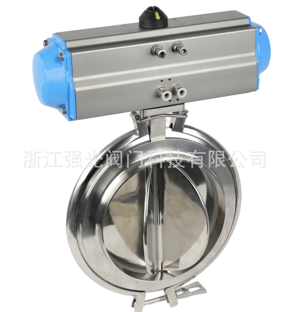 卫生级气动粉体蝶阀，气动粉体阀，食品级,快装，不锈钢304/316L