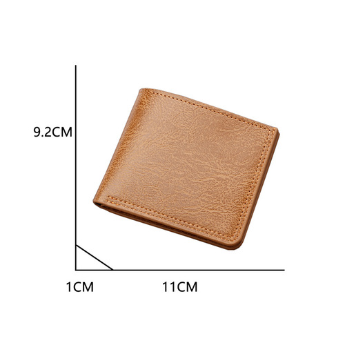 Button wallet short men's wallet wallet can hold driver's license leather wallet cross-border men's dollar clip for men
