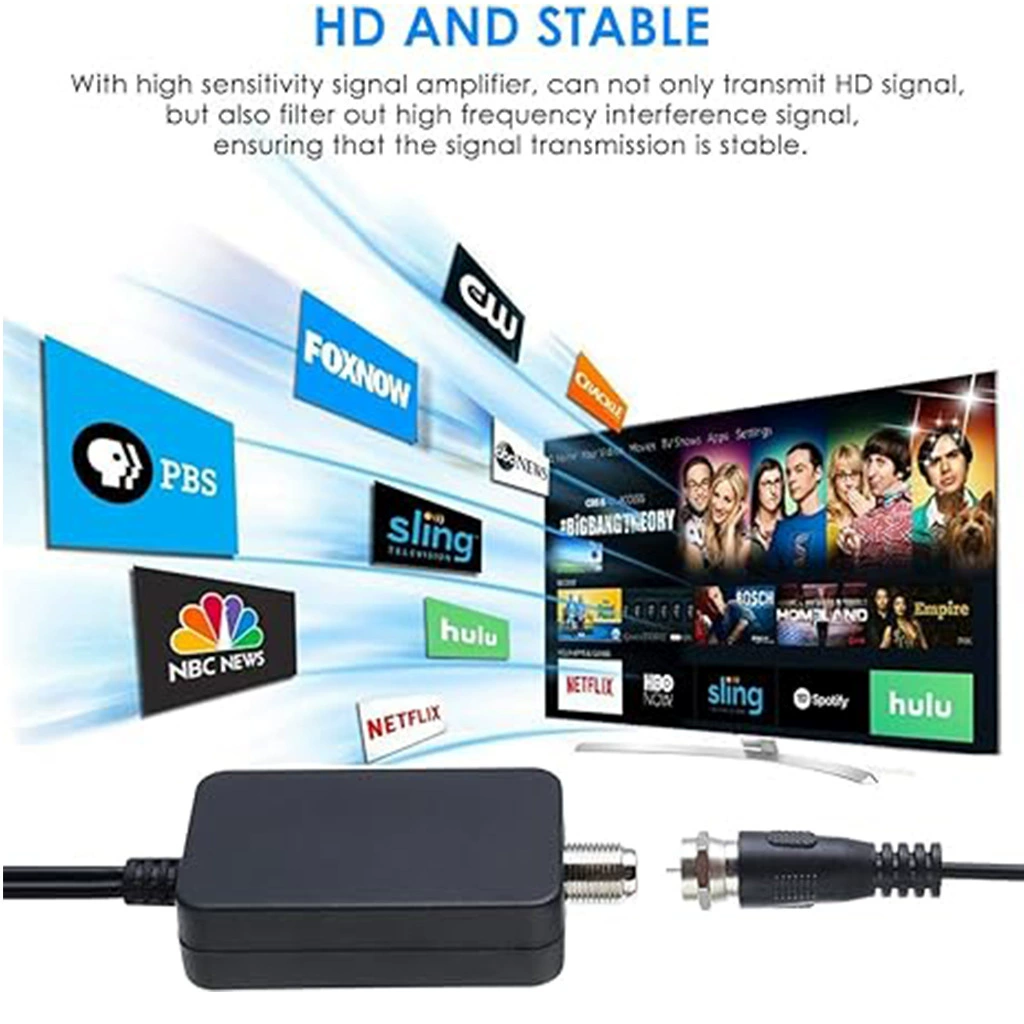 Кабельный антенна TY16D для внутреннего использования с HDTV, цифровая антенна телевидения ATSC DVB-T2 с высоким коэффициентом усиления и усилителем, USB 5В