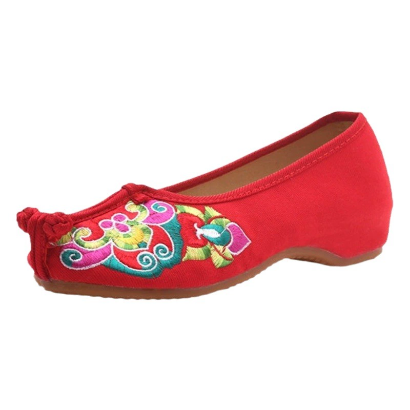 Арки, традиционные оперные туфли, тканевые туфли с вышивкой, весенне-осенняя Женская обувь в национальном стиле, однослойная обувь