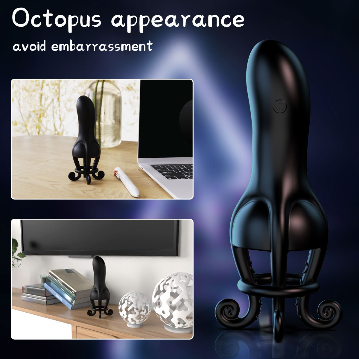 Tentacle Vibrating Penis Trainer Ring with 10 Frequencies and Tongue-Licking Prostate Stimulation — detail image 4