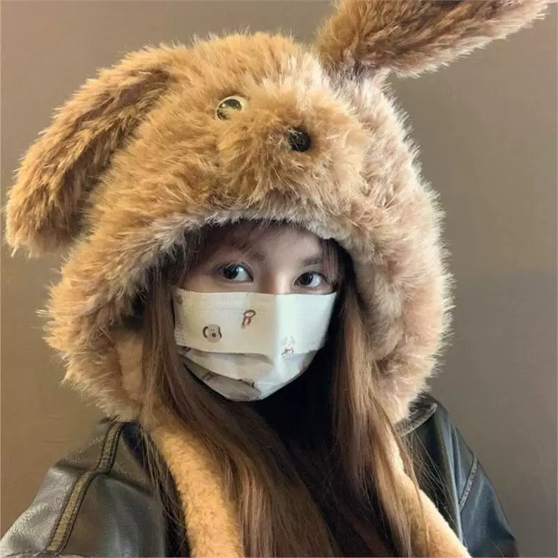 Сетка красная толстая пушистая шляпа милый щенок будет двигаться мультяшный ушей