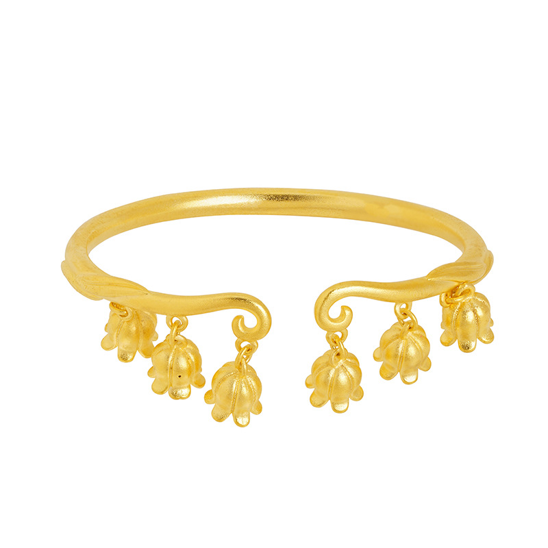 Shajinling orquídea pulsera Super hadas inteligente alto sentido nicho pulsera estilo étnico imitación oro cobre pulsera joyería