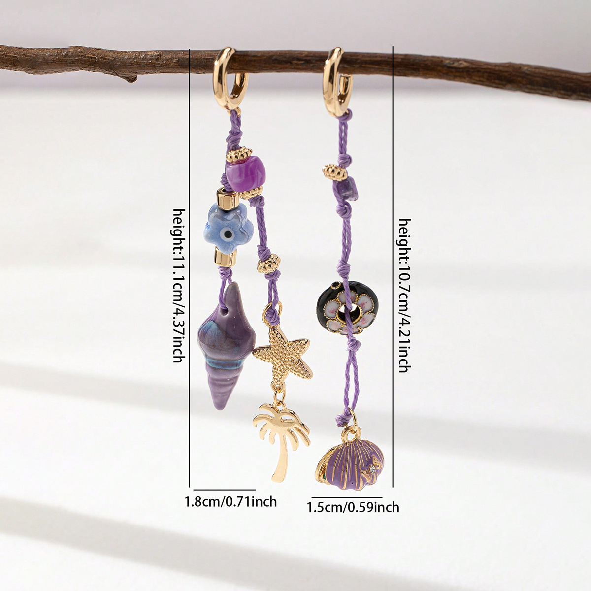 All Seasons Season Women's Gender 1 Pair Beach Sweet Starfish Conch Shell Alloy Rope Ceramics Drop Earrings