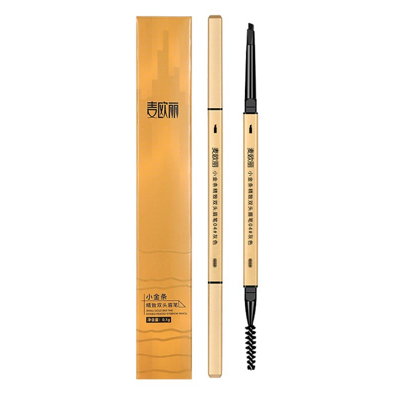 Маленькие золотые палочки для еды McOuli очень тонкие двойные ручки для бровей