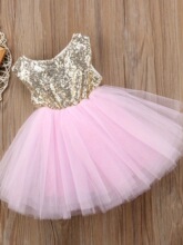 Q 14750 Girl's Glitter Tulle Dress ��Ƭ��ɴ����ȹ ����
