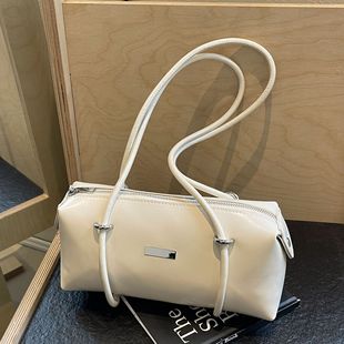Stylish Large Capacity Boston Bag Women's 2024 New All-match Shoulder Bag Fashionable Underarm Baguette Bag