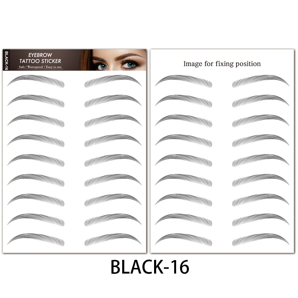 Fabricante de pegatinas de cejas a prueba de agua en stock pegatinas de tatuaje al por mayor de simulación de tordo perezoso tatuaje de cejas 6D pegatinas de cejas