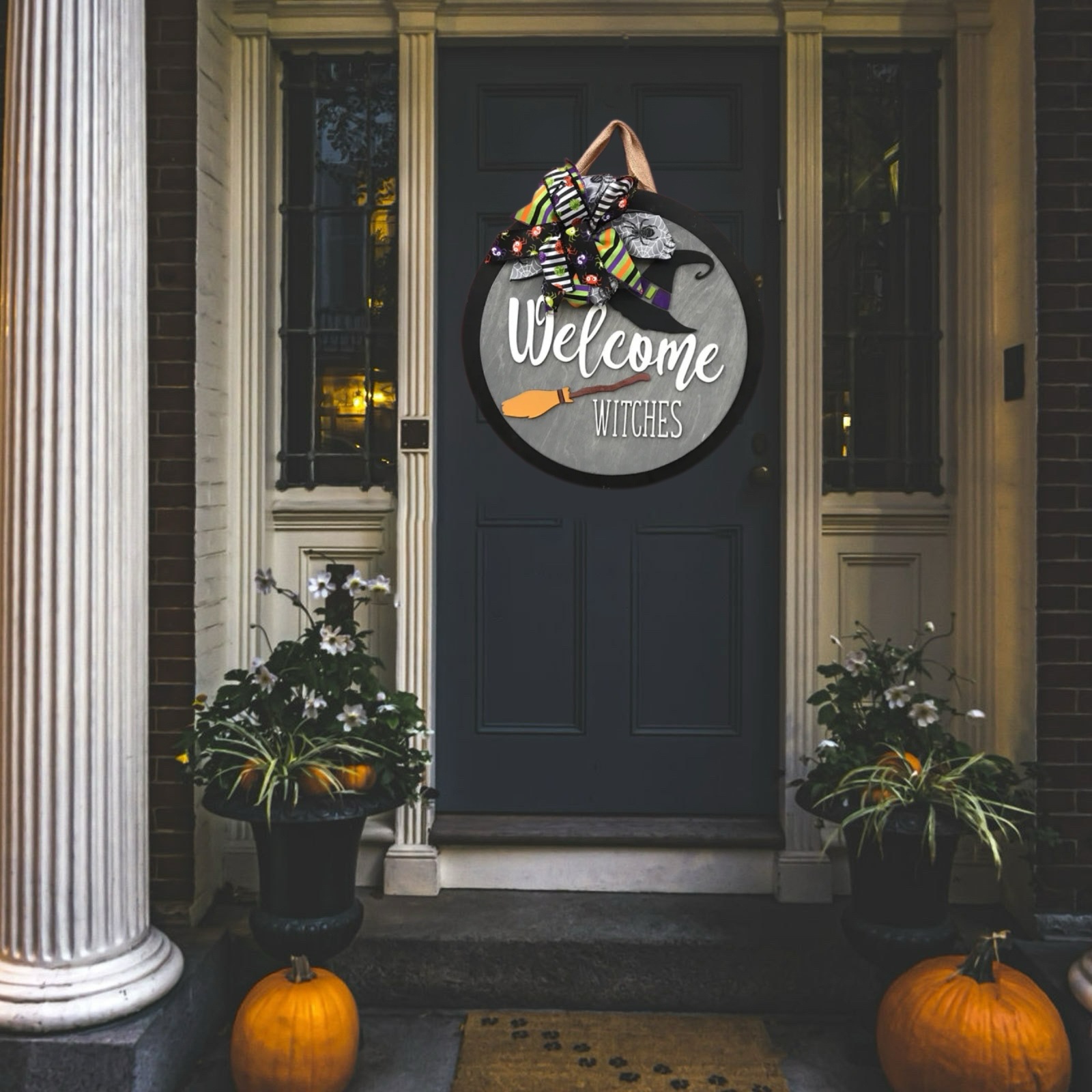 wooden hanging atmosphere home wall decorations, Halloween witch doorplates_voghion.com