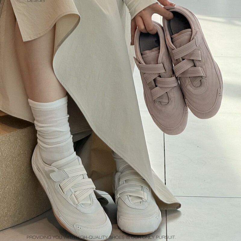 Sheepskin Version 2025 New French Retro Style Velcro Ballet Trainers for Women, Versatile Casual Sneakers Sheepskin Version 2025 New French Retro Style Velcro Ballet Trainers for Women, Versatile Casual Sneakers