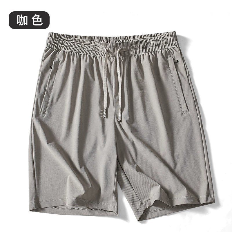 Men's antibacterial summer silk shorts, quick dry ultra thin trousers, oversize, plus size