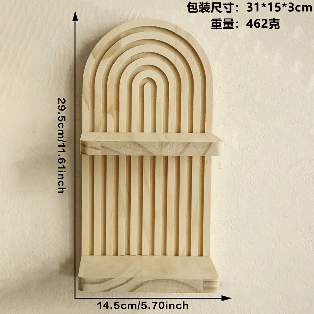 Nuevo producto transfronterizo roscado ovalado creativo estante de pared de madera maciza artesanía de madera decoración de sala de estar del hogar