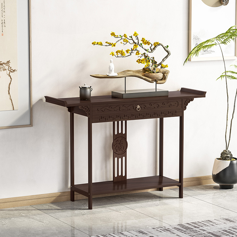 Table incense table home Buddha shrine new Chinese style stand cabinet Buddha table Guan Gong Bodhisattva god of wealth worship God table Xiaogong table