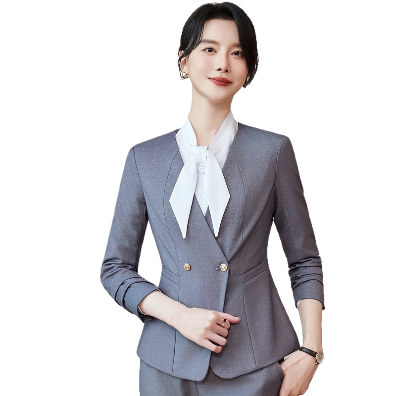 2025秋冬长袖职业西装套装女酒店正装大堂经理物业客服接待工作服|undefined
