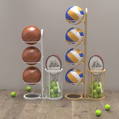 篮球收纳架家用室内运动置物架足排球类存放框架羽毛球拍摆放厂家
