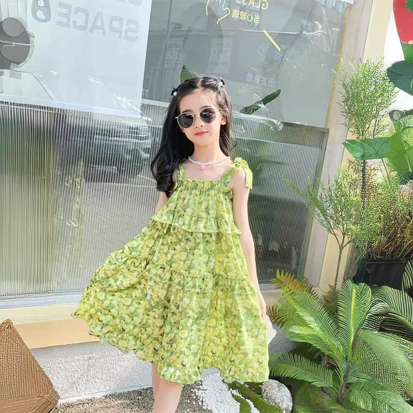 Green slip dress