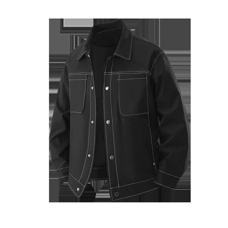 Men's Breathable Waterproof Workwear Shirt Jacket Stand Collar_voghion.com