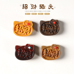 Original ecological solid wood DIY lucky cat accessory hand-carved cultural craft fashion pendant bead bracelet