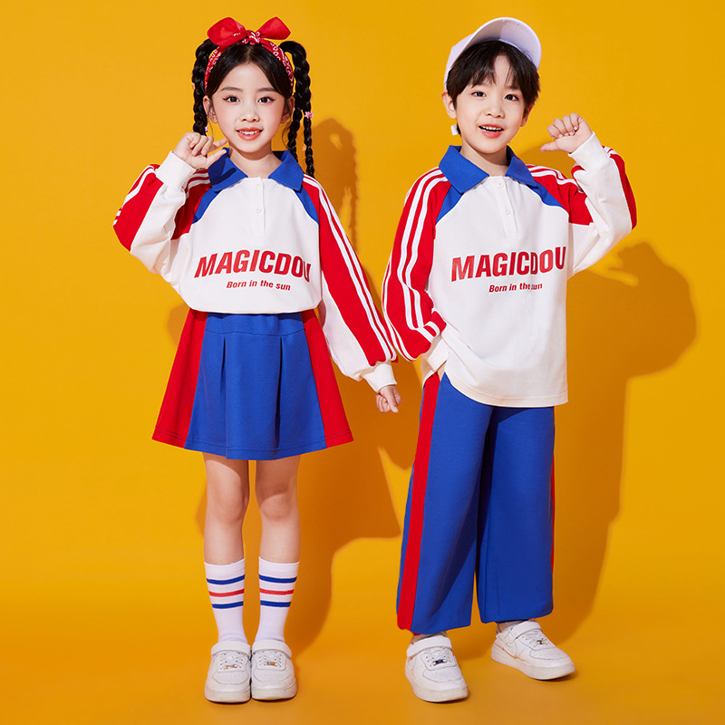 어린이 치어리더 의상 초등 학교 게임 가을 개회식 유치원 교실 의상 체조 의상