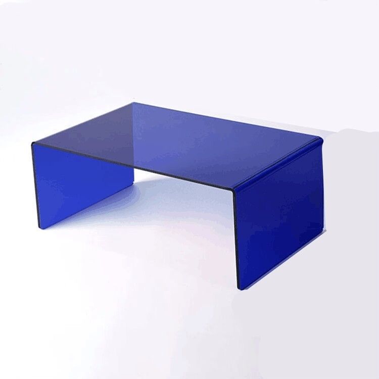 饰品手办黑色置物架蓝色桌面展示架透明亚克力直播分层增高架