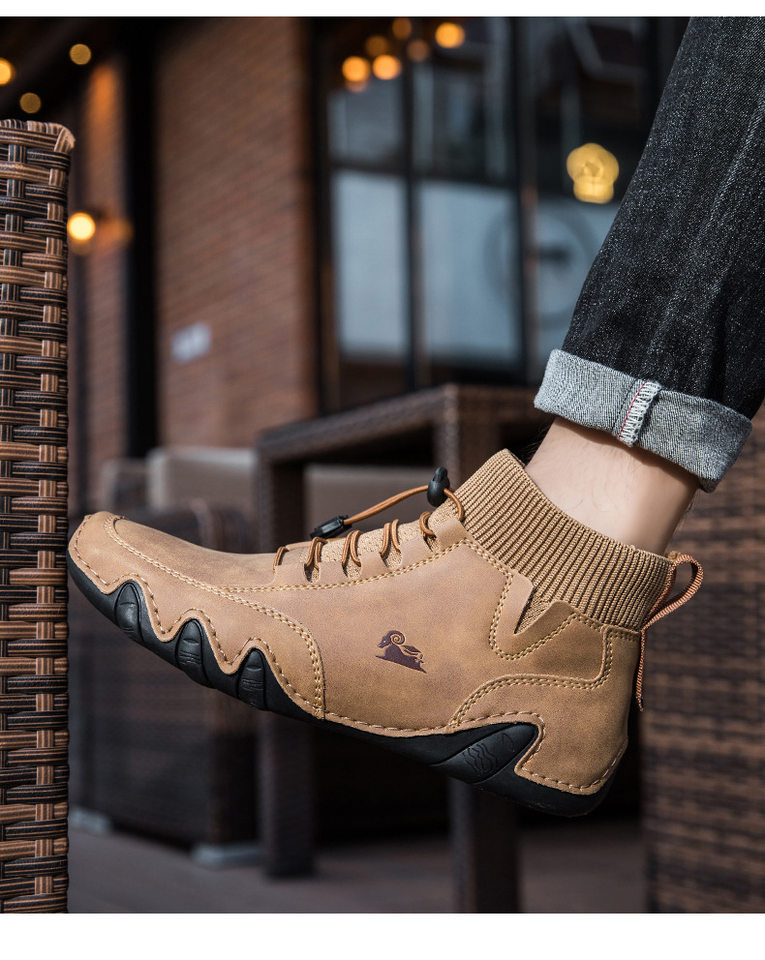Bốt Martin cổ cao unisex dáng thể thao, đế bằng, mũi tròn — C8005 kaki, C8005 màu xám, C8005 màu đen, C8005M kaki lót nhung chi tiết 21
