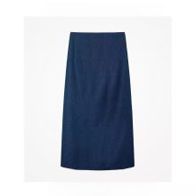 天丝棉牛仔夏款高腰半身裙女设计感显瘦遮跨a字长裙百搭气质裙子