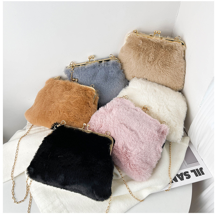 Single-shoulder chain bag, Maomao large-capacity women's bag, new 2022 autumn and winter women's stylish plush hand-held tote bag undefined