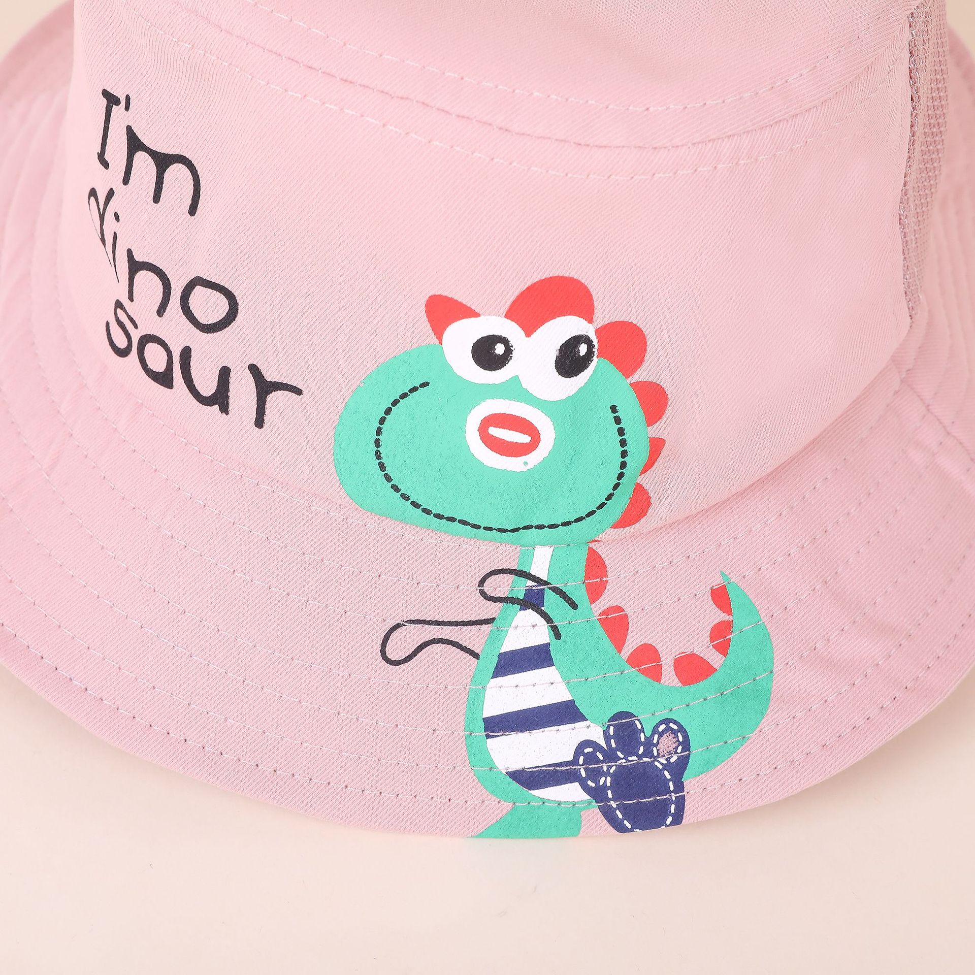 Los niños de primavera/verano otoño pescador sombrero bebé lindo dinosaurio cuenca sombrero Niño de verano de ala grande sol-prueba estilo coreano 2-7 años de edad